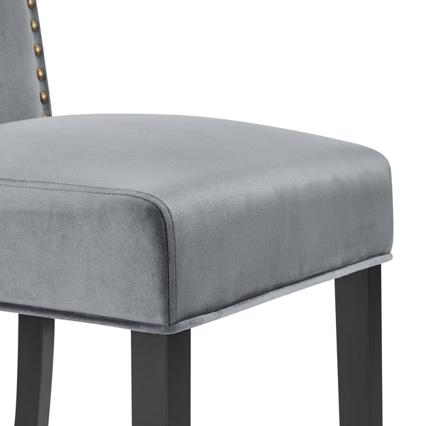 Maidwell Set of 2 Gray Velvet Dining Chairs