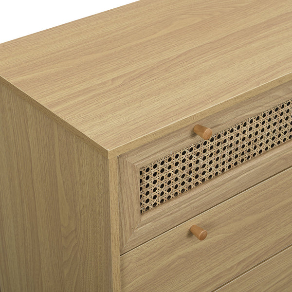 Anya Woven Rattan 3 Drawer Dresser in Natural