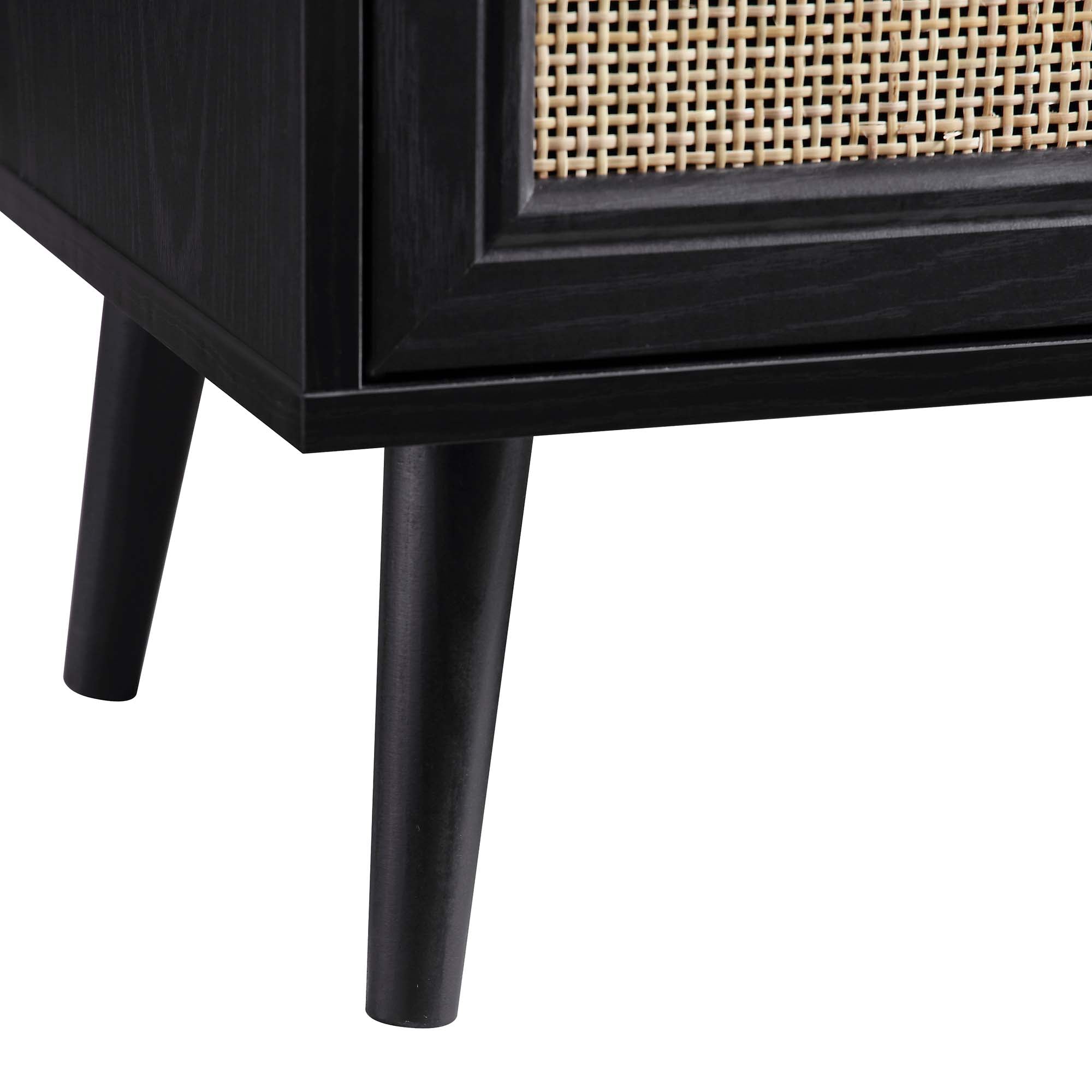 Frances Woven Rattan 6 Drawer Dresser, Black