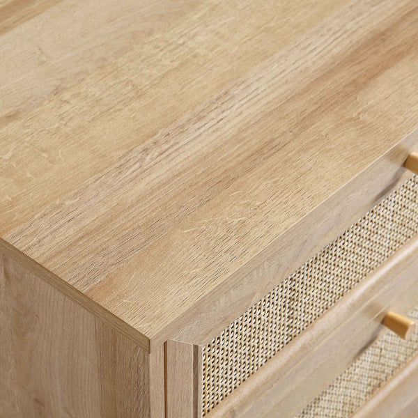 Frances Woven Rattan 6 Drawer Dresser, Natural