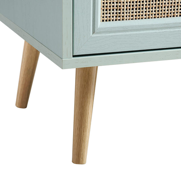 Frances Woven Rattan 6 Drawer Dresser, Mint