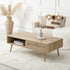 Frances Woven Rattan Wooden Coffee Table in Natural