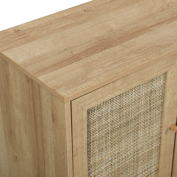 Frances Woven Rattan 3-Door Sideboard, Natural