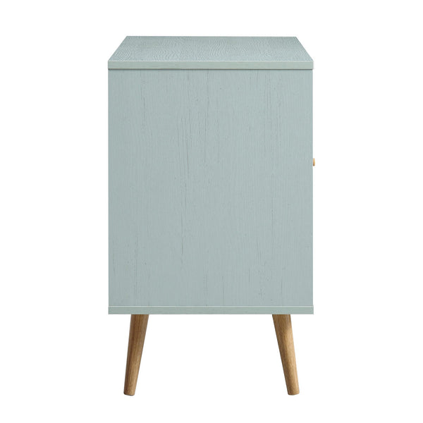 Frances Woven Rattan 1-Door Cabinet in Mint