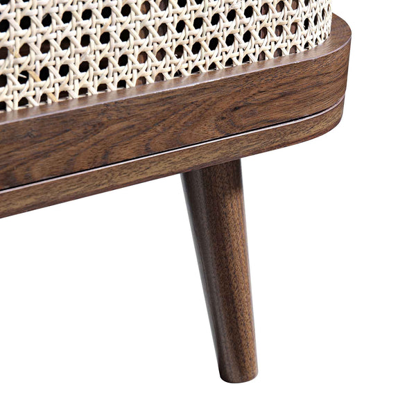 Izzy Curved Rattan Large 3-Door Sideboard, Walnut