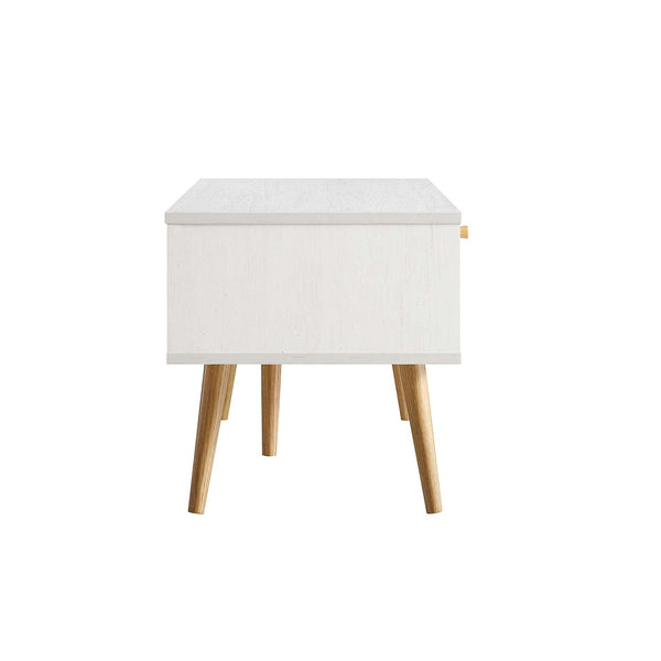 Anya Woven Rattan 3-Drawer TV Unit in White