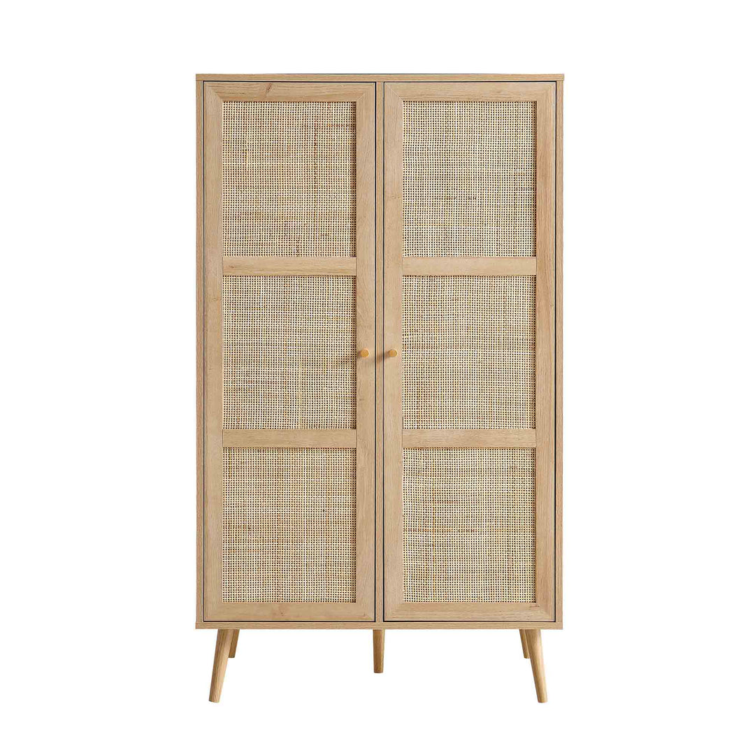 Frances Woven Rattan Compact Double Closet, Natural | daals.com