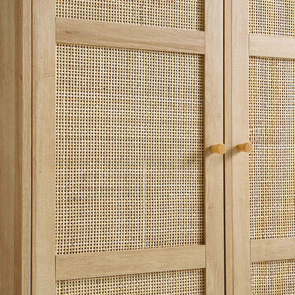 Frances Woven Rattan Compact Double Closet, Natural