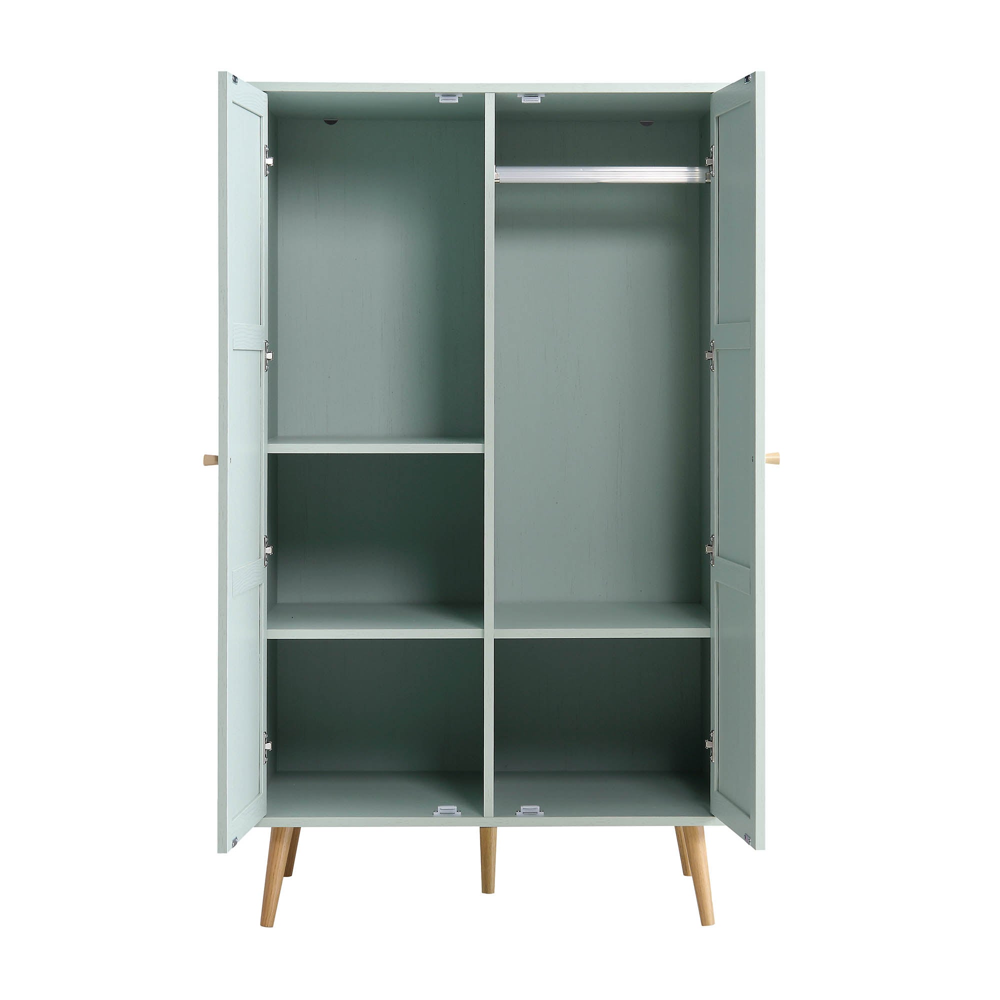 Frances Woven Rattan Compact Double Closet, Mint Green | daals.com