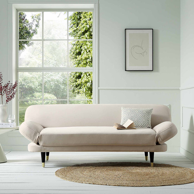 Solna 2-Seater Sofa Bed, Champagne Velvet