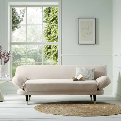 Solna 2-Seater Sofa Bed, Champagne Velvet