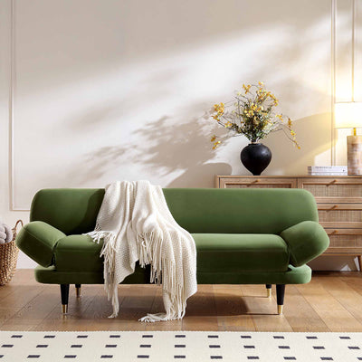 Solna 2-Seater Sofa Bed, Moss Green Velvet