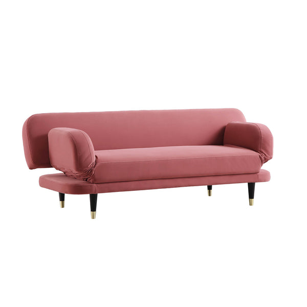 Solna 2-Seater Sofa Bed, Dusty Rose Velvet