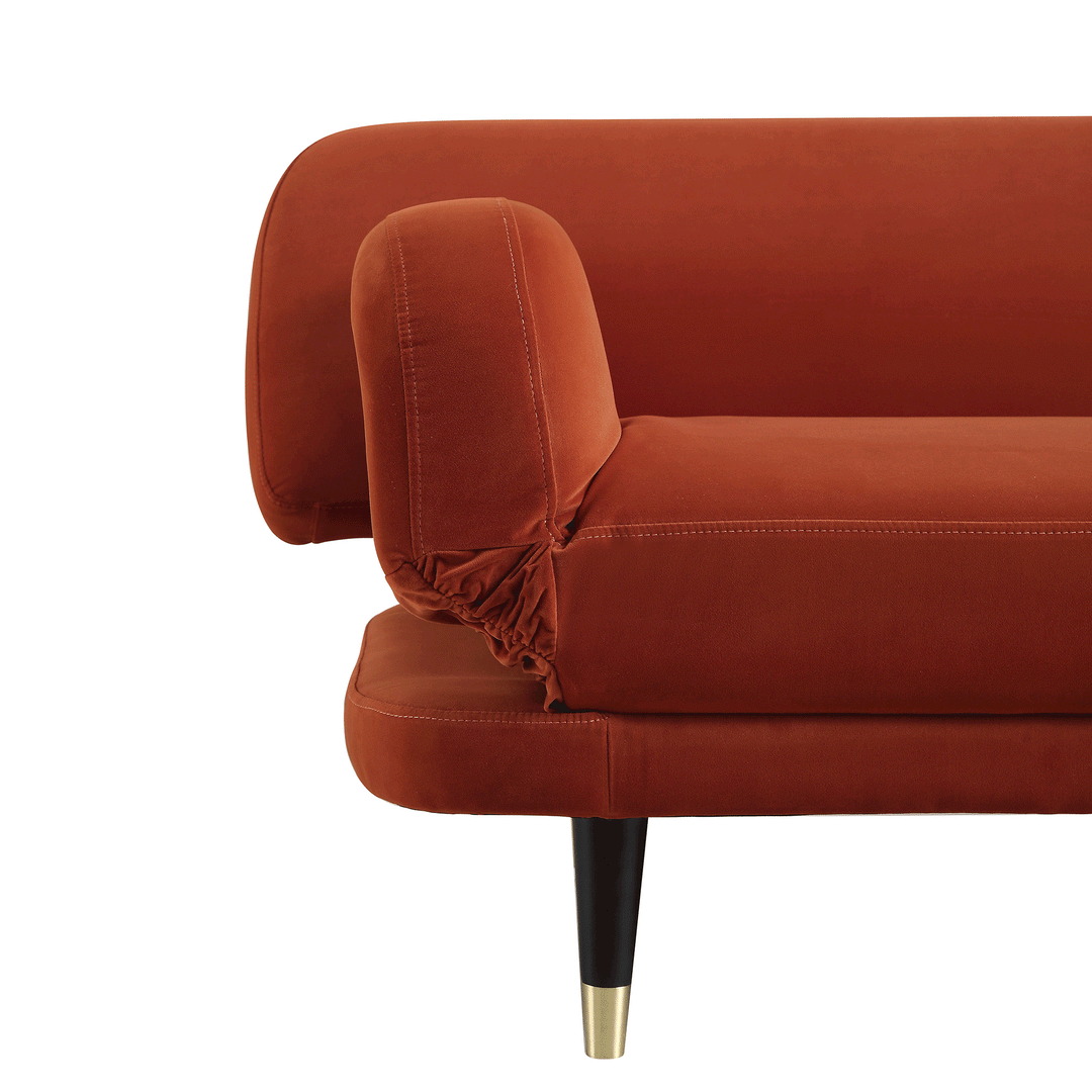 Solna 2-Seater Sofa Bed, Rust Velvet | daals.com