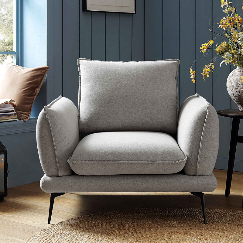 Obriel Gray Marl Fabric Armchair