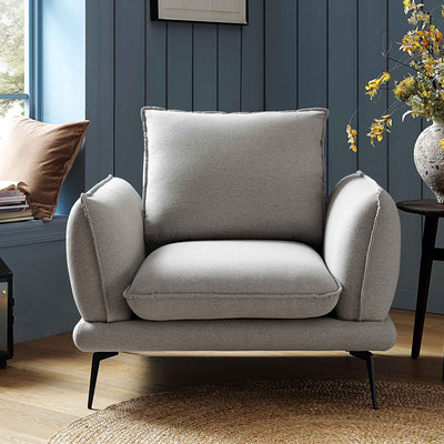 Obriel Gray Marl Fabric Armchair
