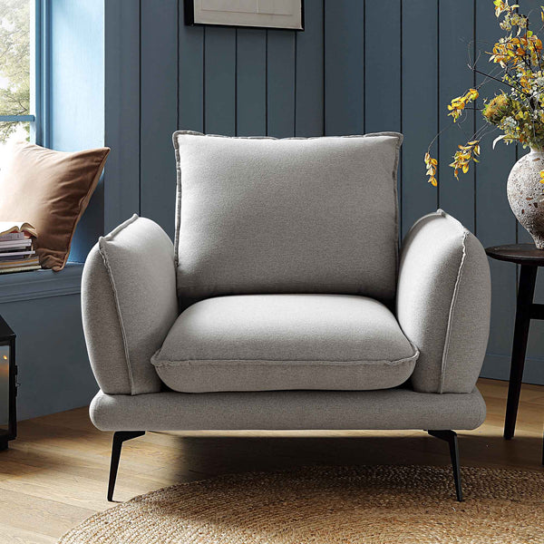 Obriel Gray Marl Fabric Armchair