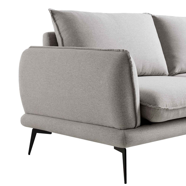 Obriel Gray Marl Fabric Sofa, 3-Seater
