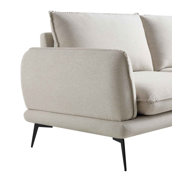 Obriel Oatmeal Fabric Sofa, 3-Seater