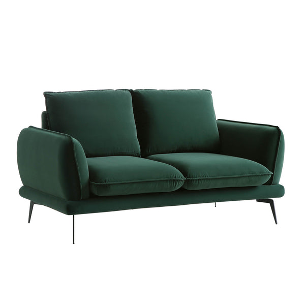 Obriel Forest Green Velvet Sofa, 2-Seater