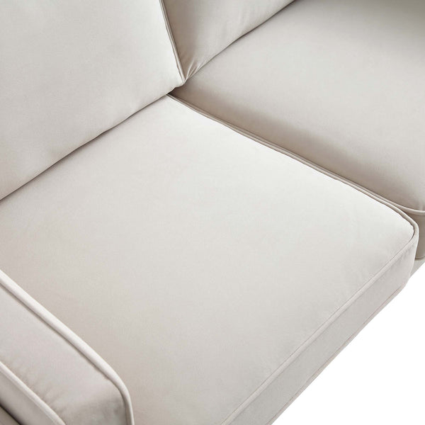 Dipley Champagne Velvet Sofa, 2-Seater