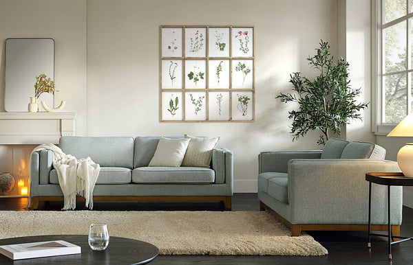 Dipley Sage Fabric Sofa, 3-Seater