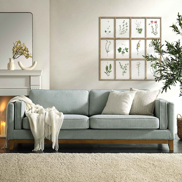 Dipley Sage Fabric Sofa, 3-Seater