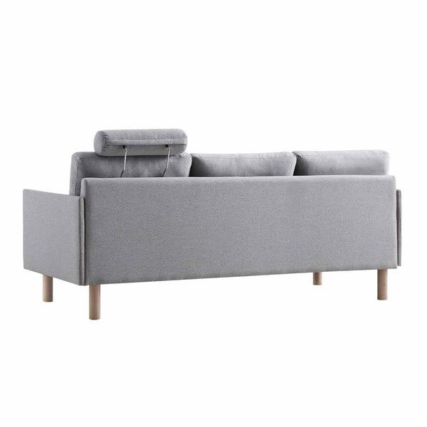 Timber Gray Marl Fabric Sofa, 3-Seater