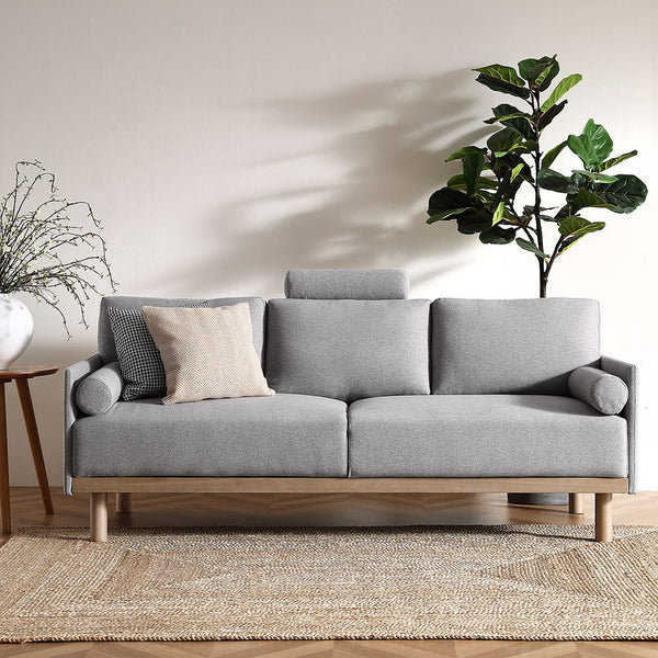 Timber Gray Marl Fabric Sofa, 3-Seater