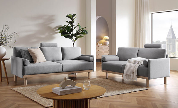 Timber Gray Marl Fabric Sofa, 2-Seater