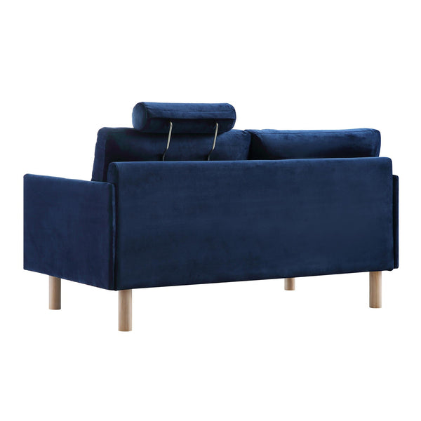 Timber Navy Blue Velvet Sofa, 2-Seater