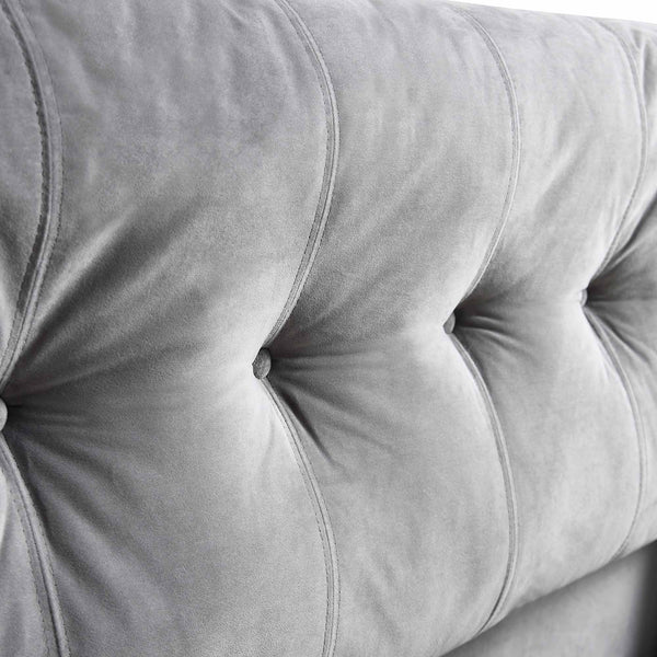 Hadley Gray Velvet Ottoman Storage Bed