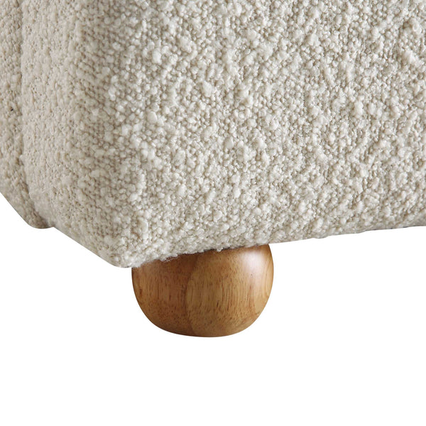 Egerie Curved Headboard Beige Boucle Ottoman Storage Bed