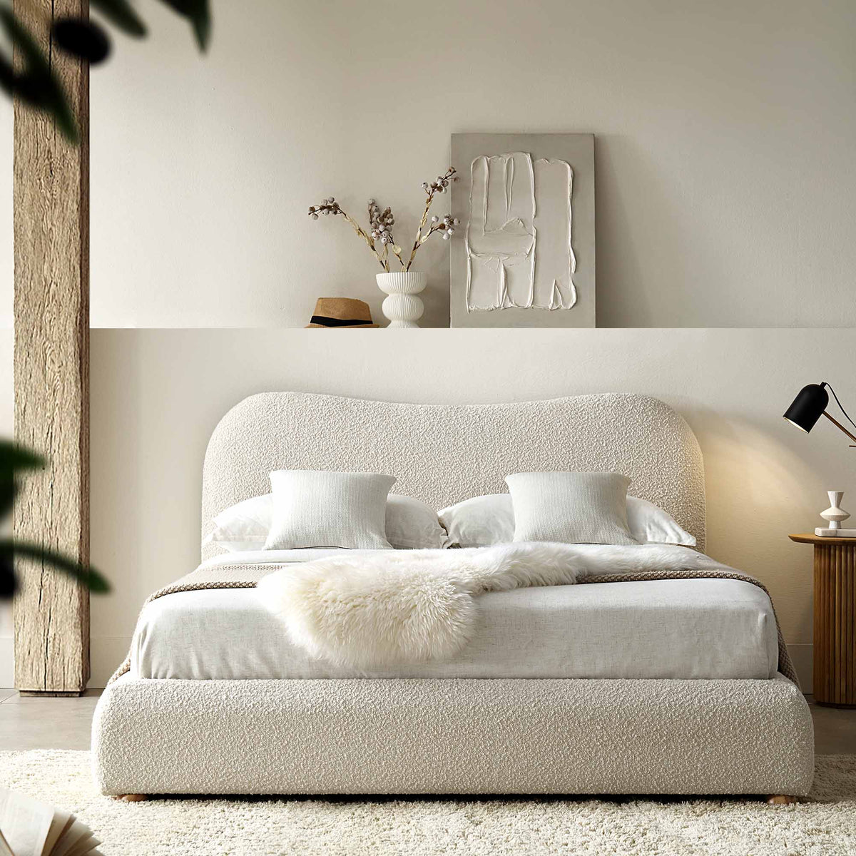 Egerie Curved Headboard Ottoman Storage Bed