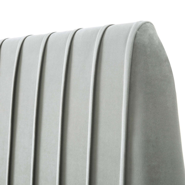 Helia Pleated Ottoman Storage Bed, Silver Gray Velvet
