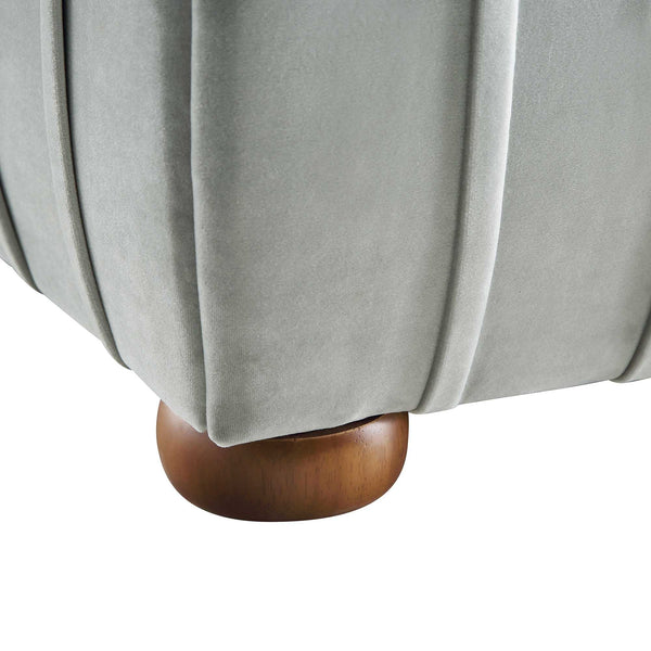 Helia Pleated Ottoman Storage Bed, Silver Gray Velvet