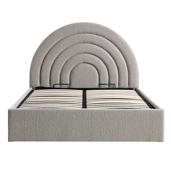 Archer Gray Boucle Ottoman Storage Bed