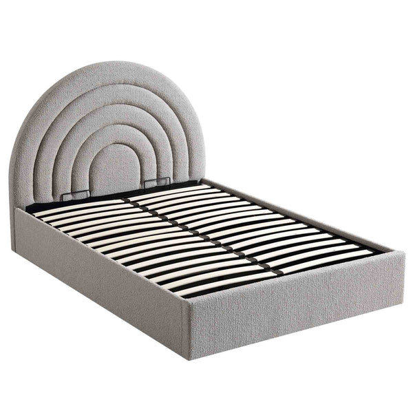 Archer Gray Boucle Ottoman Storage Bed