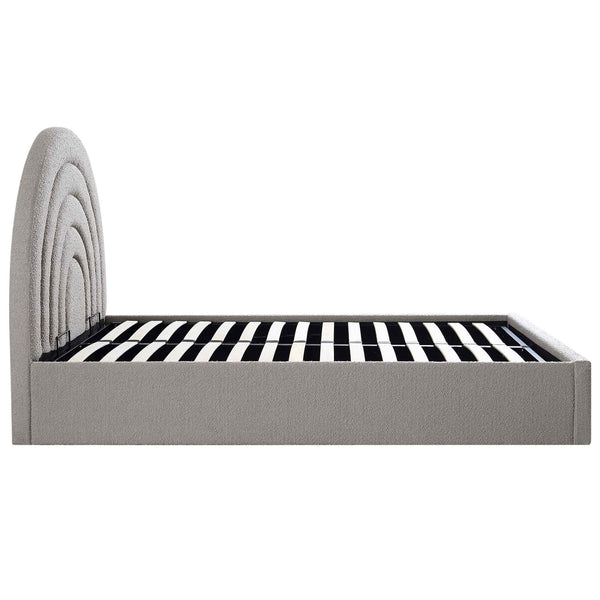 Archer Gray Boucle Ottoman Storage Bed