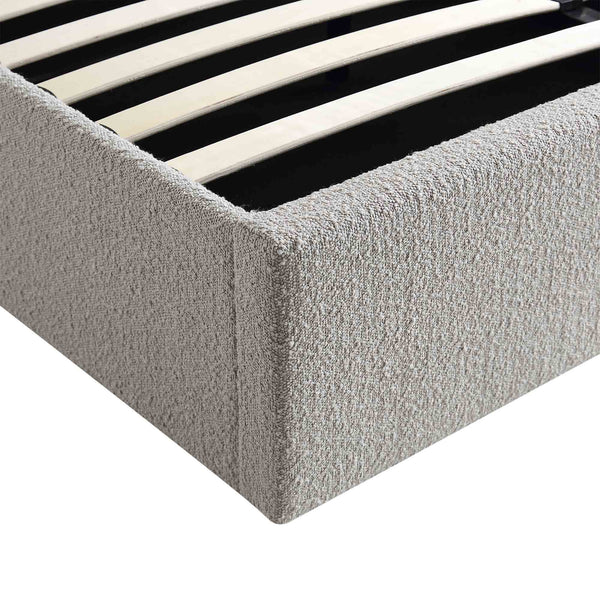 Archer Gray Boucle Ottoman Storage Bed