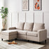 Campbell 3 Seater Sofa with Reversible Chaise in Beige Woven Fabric