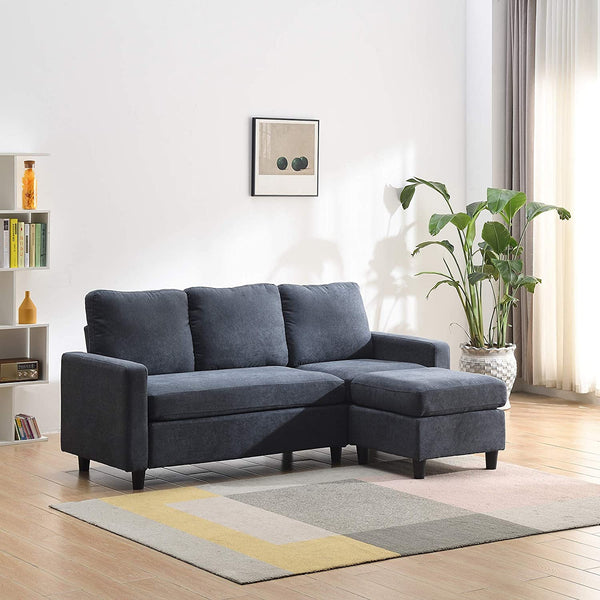 Campbell 3 Seater Sofa with Reversible Chaise in Dark Gray