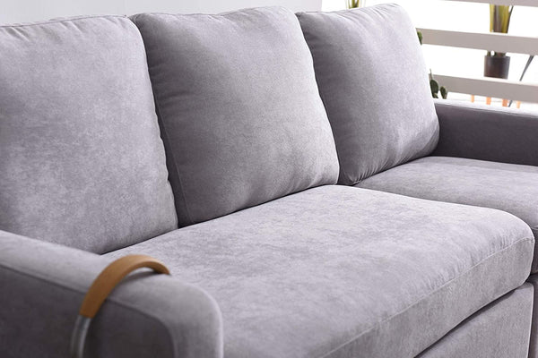 Campbell 3 Seater Sofa with Reversible Chaise in Light Gray