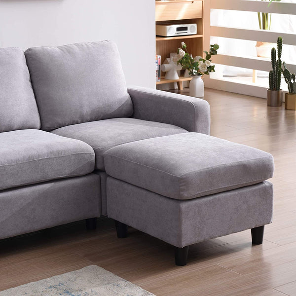 Campbell 3 Seater Sofa with Reversible Chaise in Light Gray