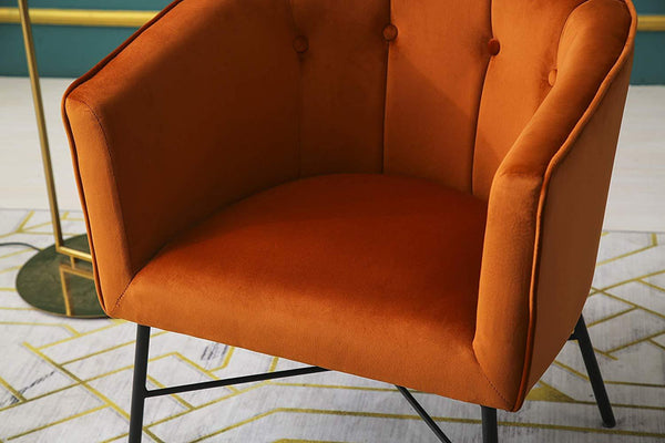 Aurelie Tub Chair in Burnt Orange Velvet