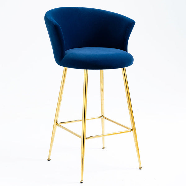 Kylie Set of 2 Blue Velvet Bar Stools
