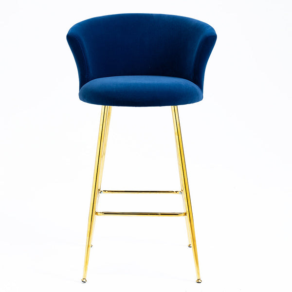 Kylie Set of 2 Blue Velvet Bar Stools