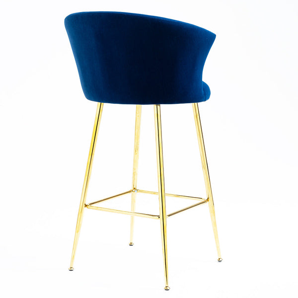 Kylie Set of 2 Blue Velvet Bar Stools