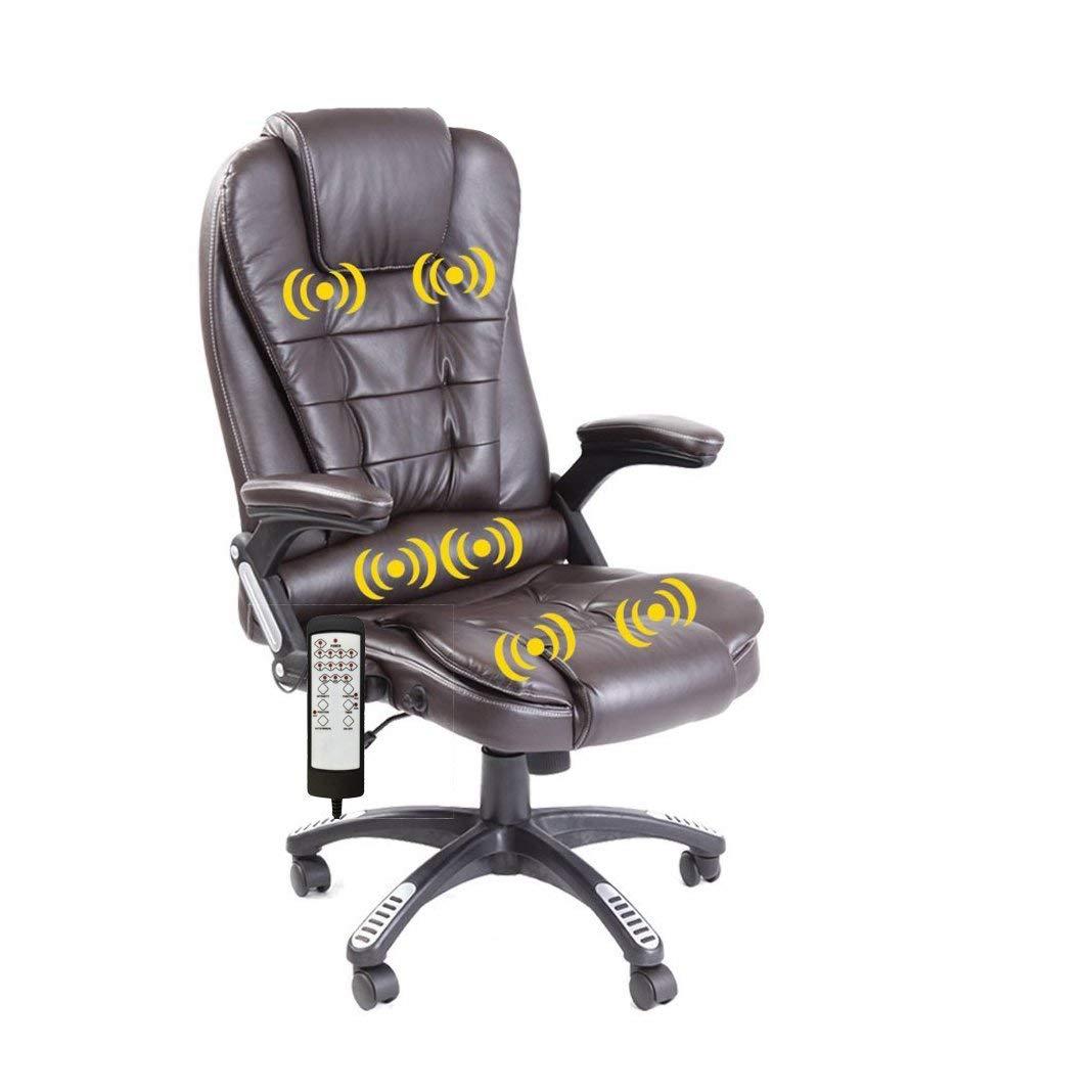 Executive Recline Padded Swivel Office Chair with Vibrating Massage Function, MM17 Brown Executive Recline Padded Swivel Office Chair with Vibrating Massage Function, MM17 Brown