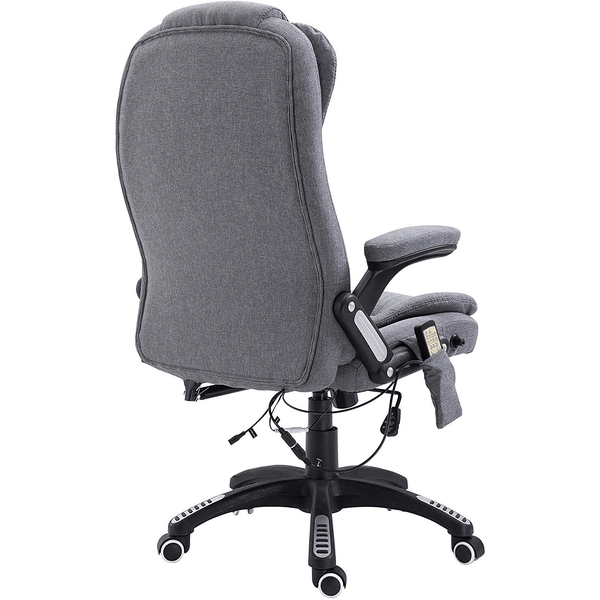 Executive Recline Padded Swivel Office Chair with Vibrating Massage Function, MM17 Grey Fabric - daals